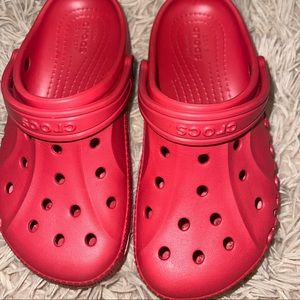 Red crocs Size J3